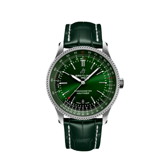 Navitimer 41 Leather Strap (Green)
