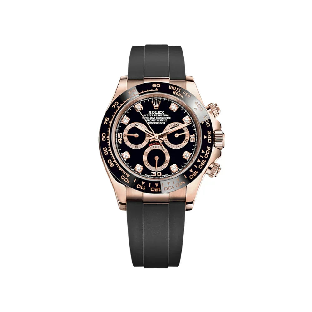 Daytona Oyster Flex  Rose Gold Diamonds (Black)